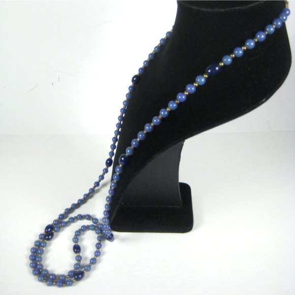 Necklace Lucite Plastic Beaded 55 in Strand Jewelry Goldtone Box Clasp Vintage - Picture 4 of 6